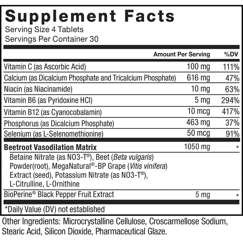 Force Factor Total Beets Blood Pressure Support Supplement with Nitrates and Grapeseed Extract to Boost Nitric Oxide, Circulatory and Cardiovascular Vasodilator Heart Health Vitamins, 120 Count 120 Count (Pack of 1) - NewNest Australia