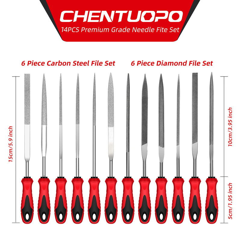 Small File Set, Needle Diamond Files 14PCS, 6 Steel Files & 6pcs Jewlers Files for Precision Metal File Work , Wood, Jewelry, Model, DIY and Nearly All Uses. Free Bonus: Cutter - NewNest Australia