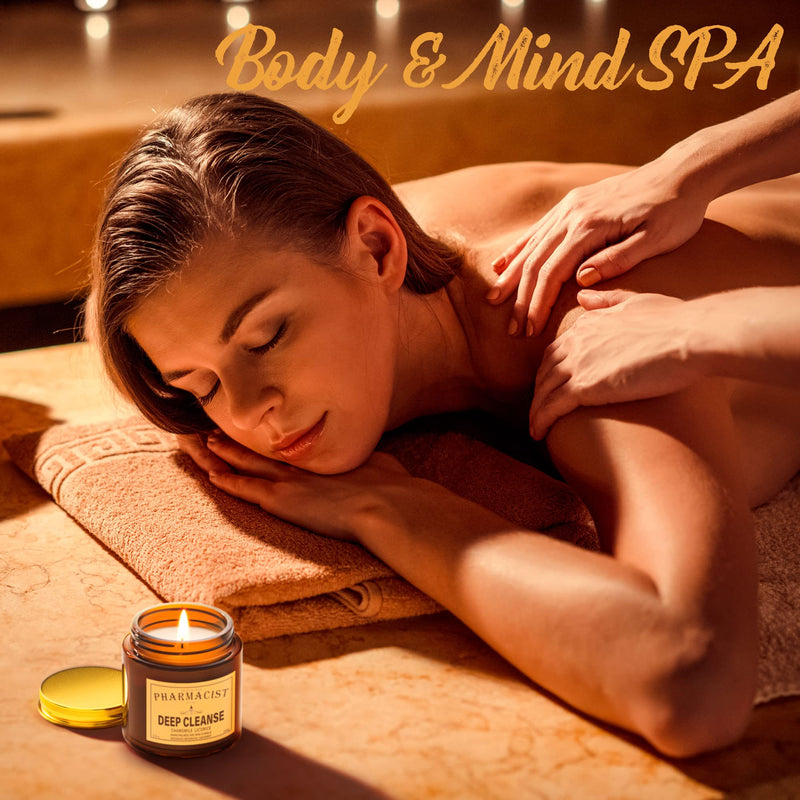 Scented Candles for Men/Women, Candle Gift Set with Soy Wax, Apothecary Jar Aromatherapy Candle for DEEP Cleanse & Tranquil Sense with 10% Essential Oil by TRINIDa, Relaxation Gifts for Women Light Brown - NewNest Australia