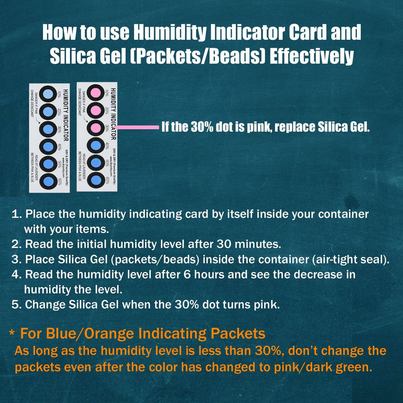 Dry & Dry Premium Humidity Indicator Cards 20 Pack(Reusable) - 10-60% 6 Spot(20 Cards) - NewNest Australia