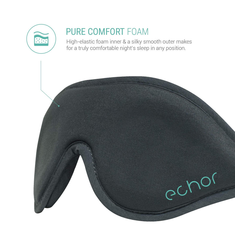 Echor Total Blackout 3D Padded Foam Comfortable Premium Soft Eye Mask/Sleep Mask with Adjustable Elastic Strap and Nose Pad for Sleep and Travel (Grey) Grey - NewNest Australia