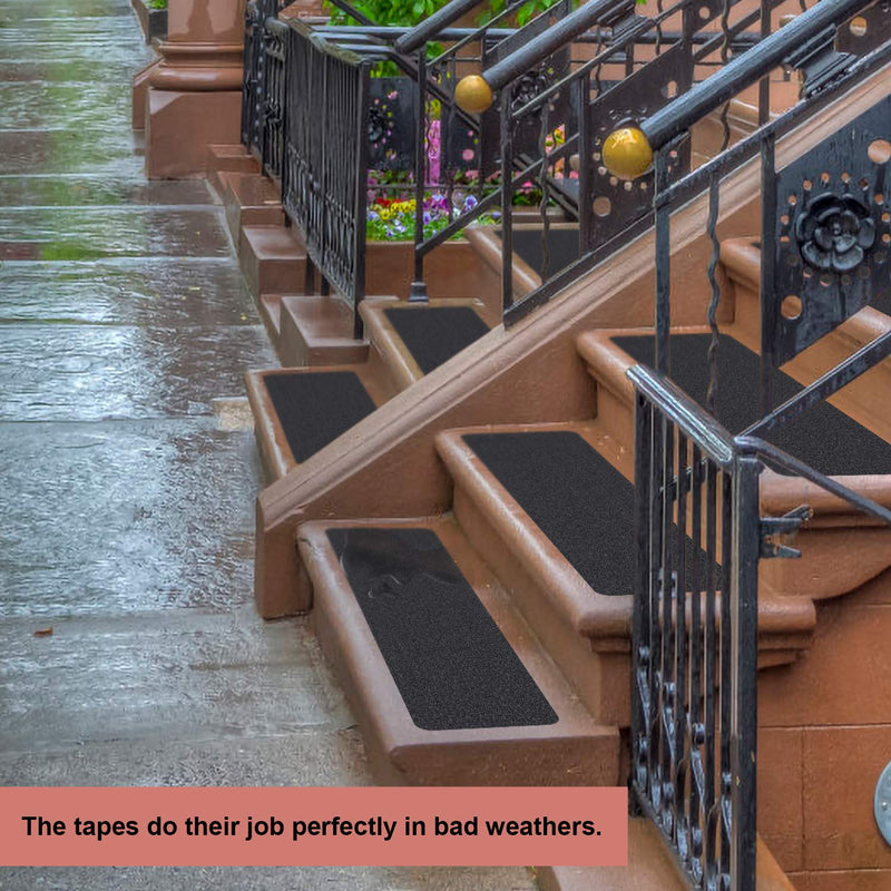 MBIGM 8-Pack 6”x24” Pre-Cut Stair Treads Non-Slip Outdoor Tape Black Heavy Duty Anti Slip Traction Adhesive Strips 6"x24"-8 1 - NewNest Australia