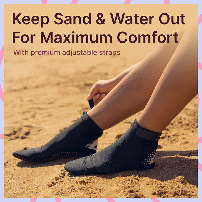 BPS 'Second Skin' Soft and Ultra Stretch Water Socks High Cut Low Cut Unisex 01 - Low Cut - Black Large - NewNest Australia