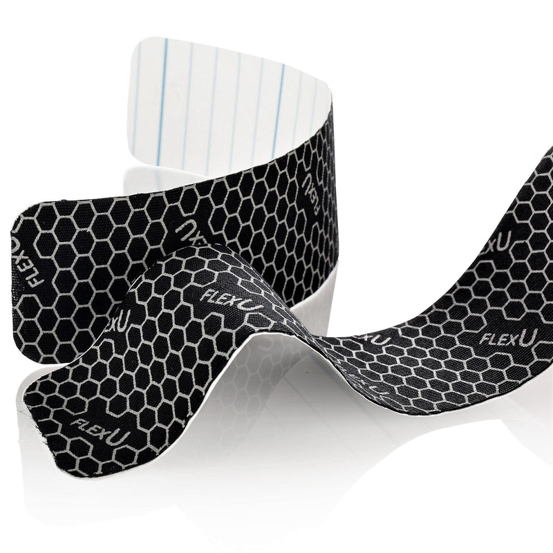 FLEXU Kinesiology Tape; New & Improved Super Saver 3 Rolls Pack Pre-Cut I Shape; Pro-Grade Hypoallergenic; Therapeutic Recovery Sports Tape; Alleviate Pain, Reduces Swelling & Induces Faster Recovery Black - NewNest Australia