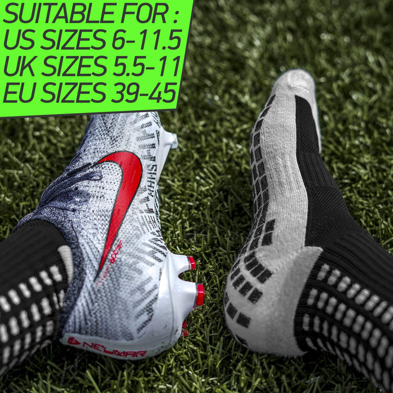 LUX Anti Slip Soccer Socks,Non Slip Football/Basketball/Hockey Sports Grip Pads Socks Black - NewNest Australia