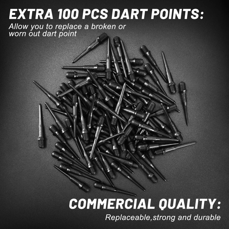 Accmor 12 Pcs Soft Tip Darts, 18g Plastic Tip Darts Set, Attach Extra 100 Black 2BA Replacement Tips, Soft Tip Darts for Electronic/Plastic Dartboard - NewNest Australia