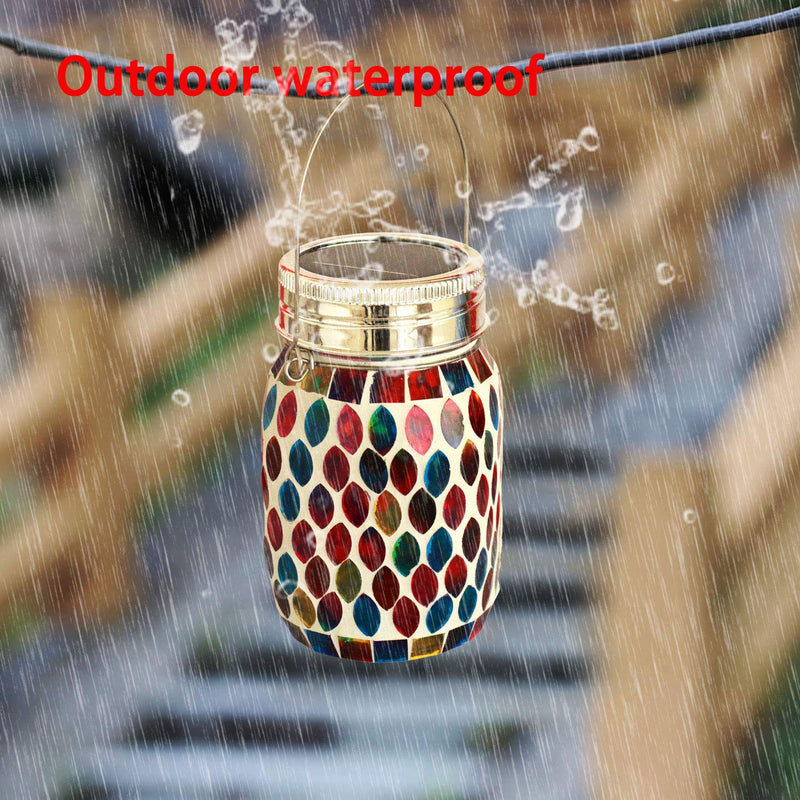 Mosaic Solar Lights Outdoor Hanging Lanterns, Rechargeable Mosaic Solar Lanterns， Outdoor Waterproof Solar Night Lights Table Lamps for Decorations Art Deco - NewNest Australia