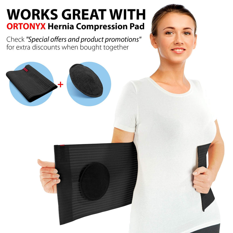 ORTONYX 10.25" Abdominal Binder for Men and Women / Postpartum Post-operative Post-surgery Wrap / Abdomen Navel Umbilical Hernia Support Belt / 524010 Black 3XL Plus Size Plus Size 3XL (52"-70") - NewNest Australia