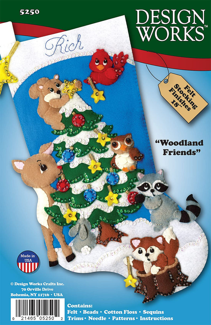 Design Works Crafts Felt Stocking Forest Friends - NewNest Australia