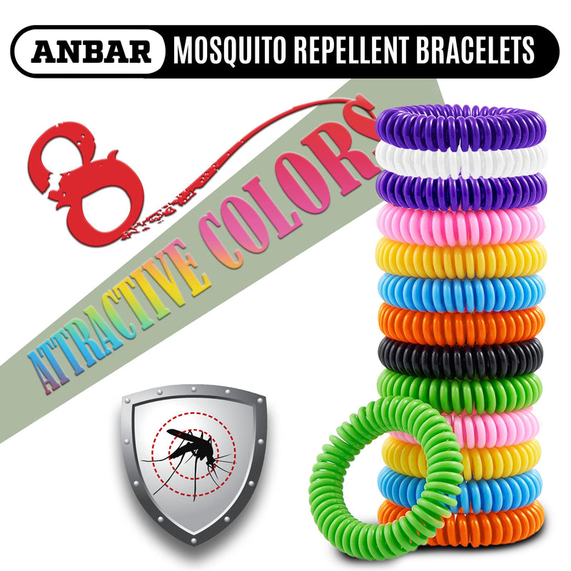 Anbar Mosquito Repellent Bracelets Bands for Adults and Kids, 14 Pack, All-Natural Deet-Free, Non-Toxic Protection, Stretchy Waterproof Anti-Mosquito Wristbands for Hiking and Camping - NewNest Australia