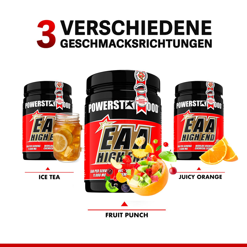 Eaa High End | Essential Amino Acids | Maximum Chemical Scope Of 277 | Whole 11,000 Mg Pure Eaa Per Serving | High Dose | Vegan | 500 G Powder | German Made | Fruit Punch - NewNest Australia