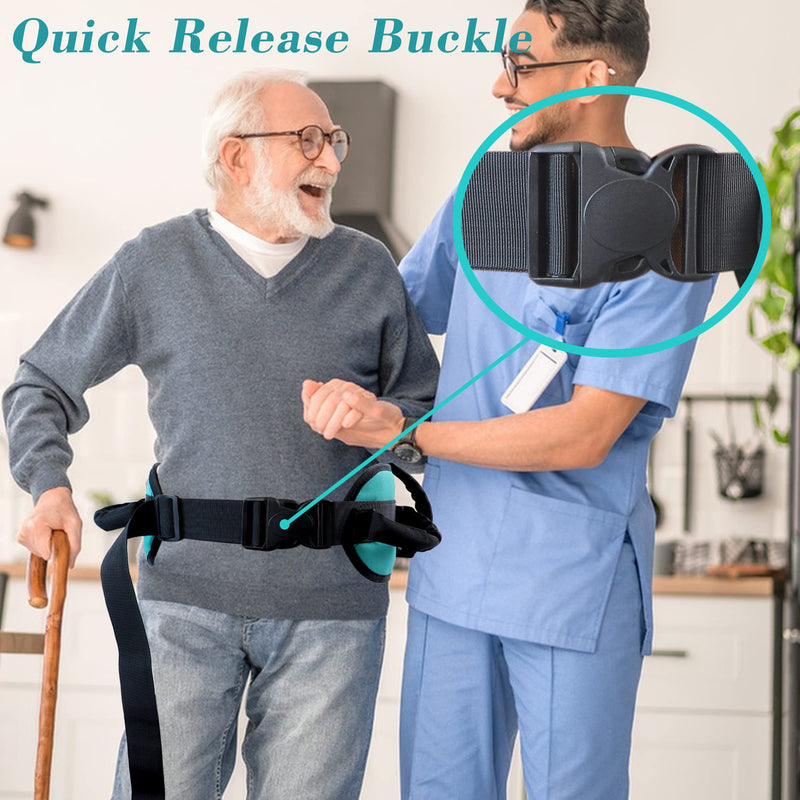 Gait Belts Transfer Belts for Seniors with 7 Padded Handles Widen Gate Belt for Lifting Elderly & Patient Medical Walking Aid Gait Belt with Quick Release Buckle Fit for 33.5" -55" Waist Green - NewNest Australia