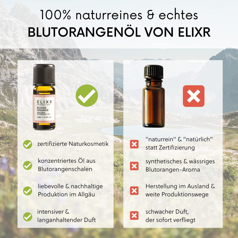 Elixr Blood Orange Oil For Room Fragrance, Aromatherapy & Massage Oil - 100% Pure Natural Essential Oil From Gently Pressed Blood Orange - Certified Natural Cosmetics From Germany (10 Ml) - NewNest Australia