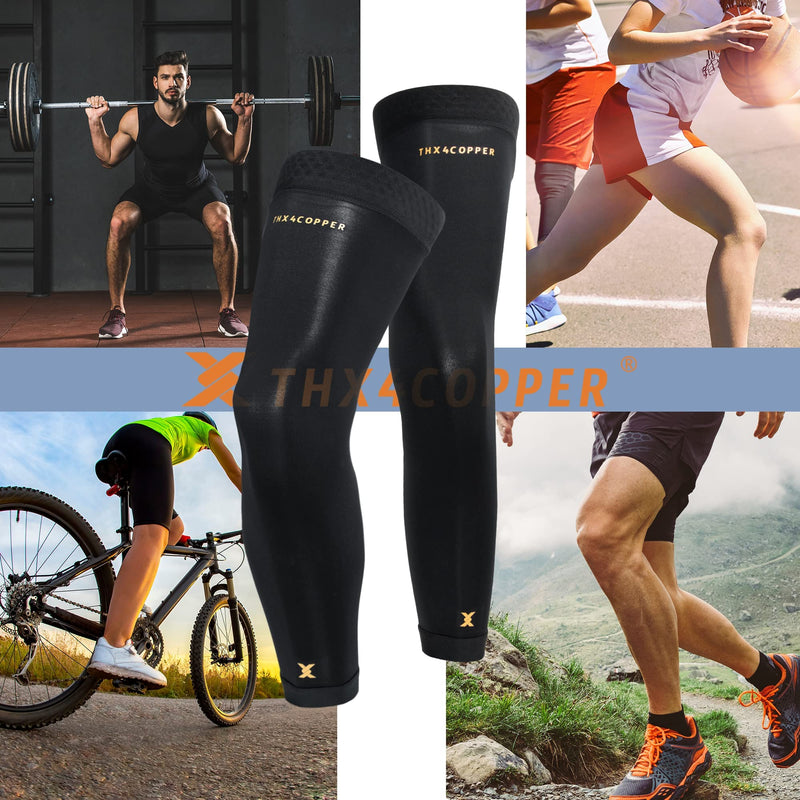 Thx4COPPER 1 Pair Full Leg Compression Sleeves,Anti Slip Long Knee Brace,Thigh Calf Support Protector for ACL,Meniscus Tear,Running,Basketball,Cycling,Knee pain relief Arthritis Recovery,Women &Men L - NewNest Australia