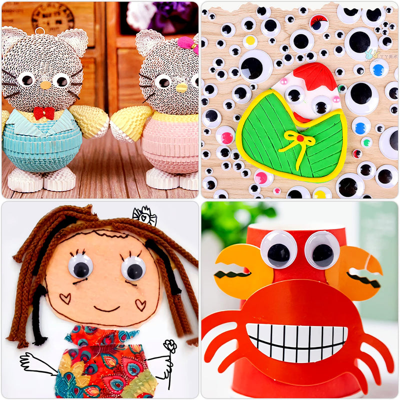 500 Pieces Wiggle Googly Eyes Self Adhesive Black White Craft Eyes for DIY Crafts Decoration (0.4 in, 0.6 in, 0.8 in, 1 in, 1.2 in) 0.4 in, 0.6 in, 0.8 in, 1 in, 1.2 in - NewNest Australia