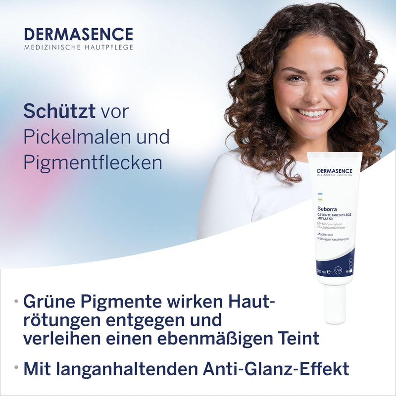 DERMASENCE Seborra Tinted Day Cream with SPF 50, 30 ml - Concealing Day Cream with High Sun Protection Factor - Mattifying - Concealing Redness 30.00 ml (Pack of 1) - NewNest Australia