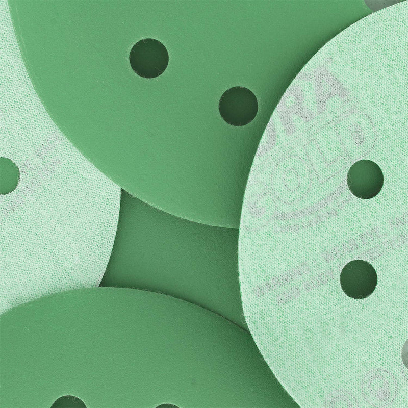 Dura-Gold Premium 3000 Grit 5" Green Film Sandpaper Discs, 8 Hole Pattern Dustless, 50 Discs - Hook & Loop Backing for Orbital DA Sander, Detailing Finishing Color Sanding Automotive Paint Woodworking 3000-Grit - Green Film - NewNest Australia