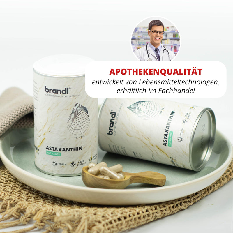 brandl® Astaxanthin high dosage with antioxidants from Hawaii | Produced in Germany premium quality | 90 vegan astaxanthin capsules with 6mg astaxanthin each - NewNest Australia