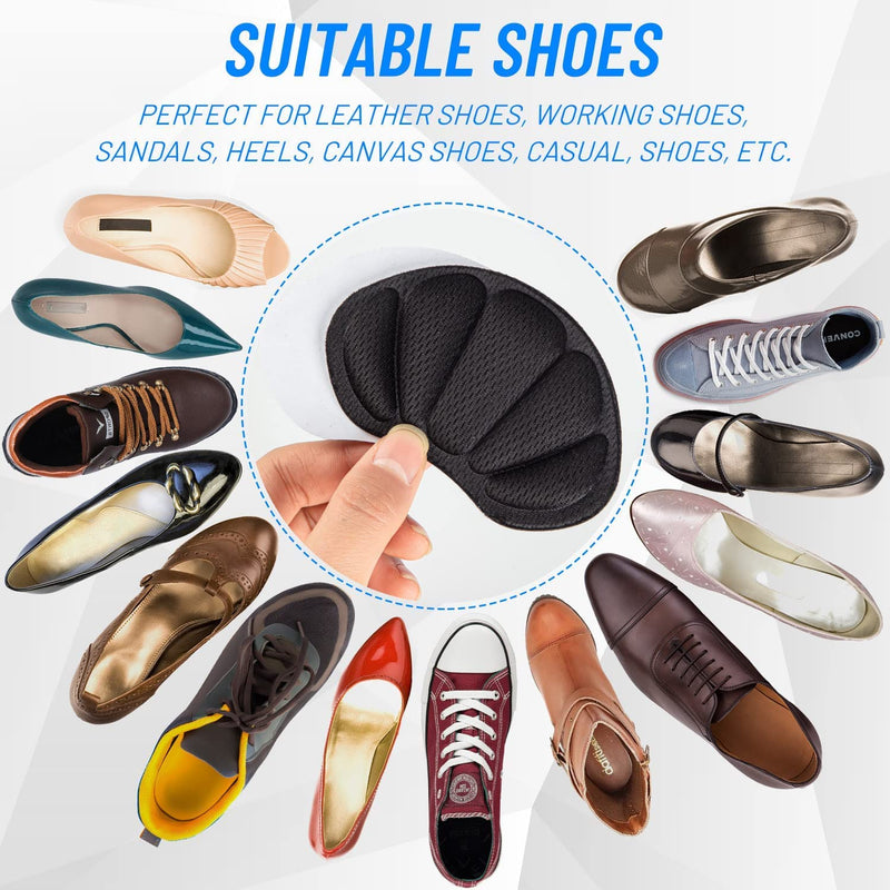Heel Cushion Pads, 8 Pcs Mesh Self-Adhesive Heel Cushion Inserts for Back of Heel, Heel Grips Pads Prevent Shoes Too Big for Women Men, Black - NewNest Australia
