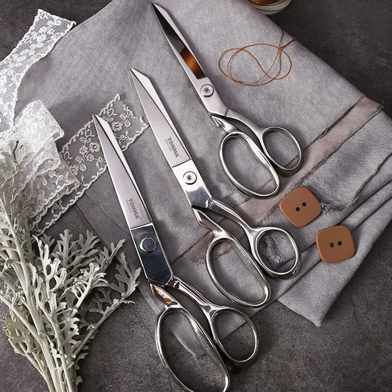 TONMA Sewing Scissors [Made in Japan] 9 Inch Professional Fabric Scissors, Heavy Duty Industrial Japanese All Stainless Steel Dressmaker Tailor Shears, Ideal for Cutting Fabric Cloth Denim Leather - NewNest Australia