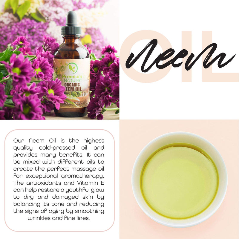 Neem Oil For Skin - Neem Oil for Hair, 100% Pure Neem Oil Cold Pressed Moisturizer Neem Oil for Essential Oil Mixing Neem Oil Organic Massage Oil 4 oz - NewNest Australia