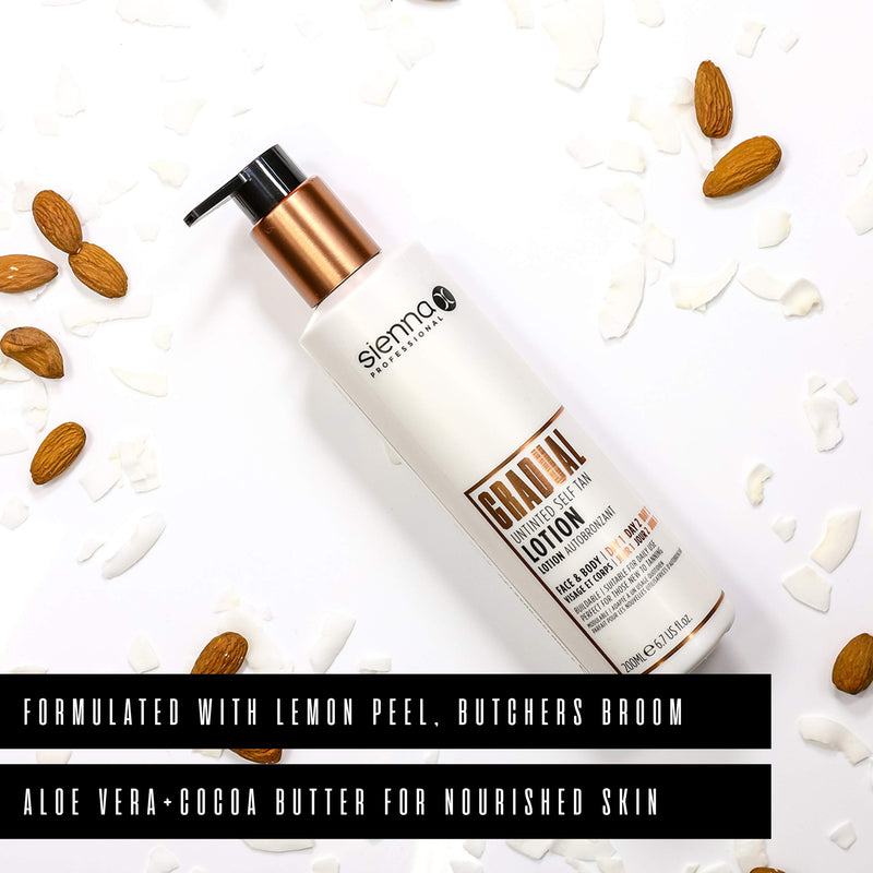 Sienna X Untinted Gradual Self Tan Lotion 200ml. For A Natural, Glowing, Streak Free Tan. Vegan Moisturiser With Anti-Cellulite Formula. Quick Drying And Non Sticky Tan with Coconut Scent. - NewNest Australia