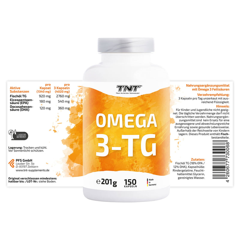 TNT Omega 3 (150 capsules) • 2760mg fish oil with EPA & DHA per daily dose • High dosage and laboratory tested 150 capsules Plus - NewNest Australia