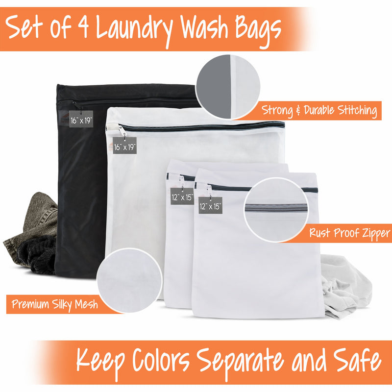 NewNest Australia - InsideSmarts Delicates Laundry Wash Bags, Set of 4 (2 Medium & 2 Large) 1 Large Medium 