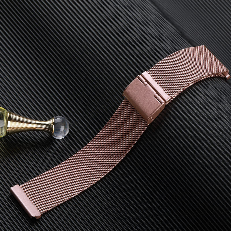 Maledan Metal Bands Compatible with Fitbit Versa/Fitbit Versa 2 Band for Women Men, Adjustable Stainless Steel Mesh Loop Bracelet Wristbands for Fitbit Versa 2/Versa/Versa Lite SE, Rose Gold Rose Gold (Fits for 6.0"-8.0") - NewNest Australia