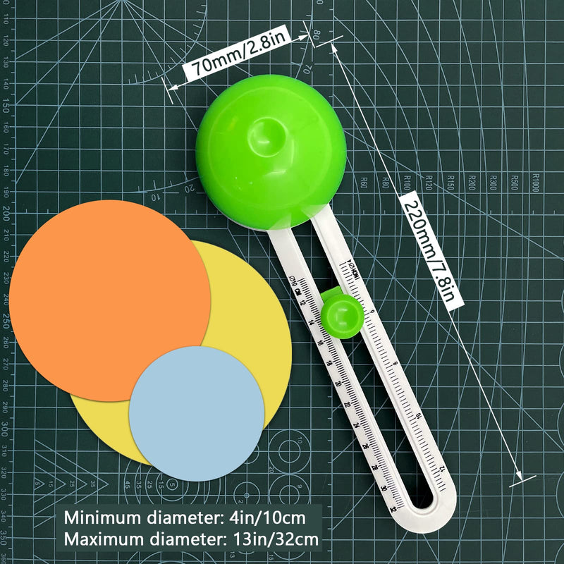 Circle Cutter Round Cutting Knife Model Patchwork Compass Circular Paper Scrapbooking Cards Cutters ( Green ) - NewNest Australia