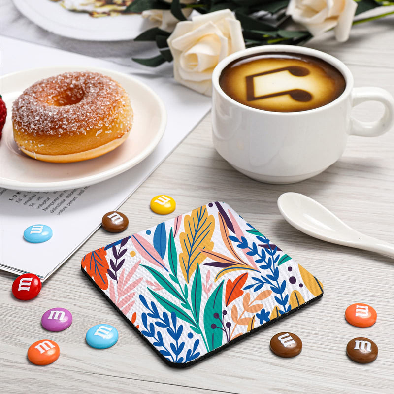 Whaline 50Pcs Square Sublimation Coaster Sublimation Blank Cup Coasters Square Blank Rubber Coasters Heat Transfer Cup Mat for Small Business Gift DIY Home Kitchen Decor Accessories, 3.5 x 3.5 Inch - NewNest Australia