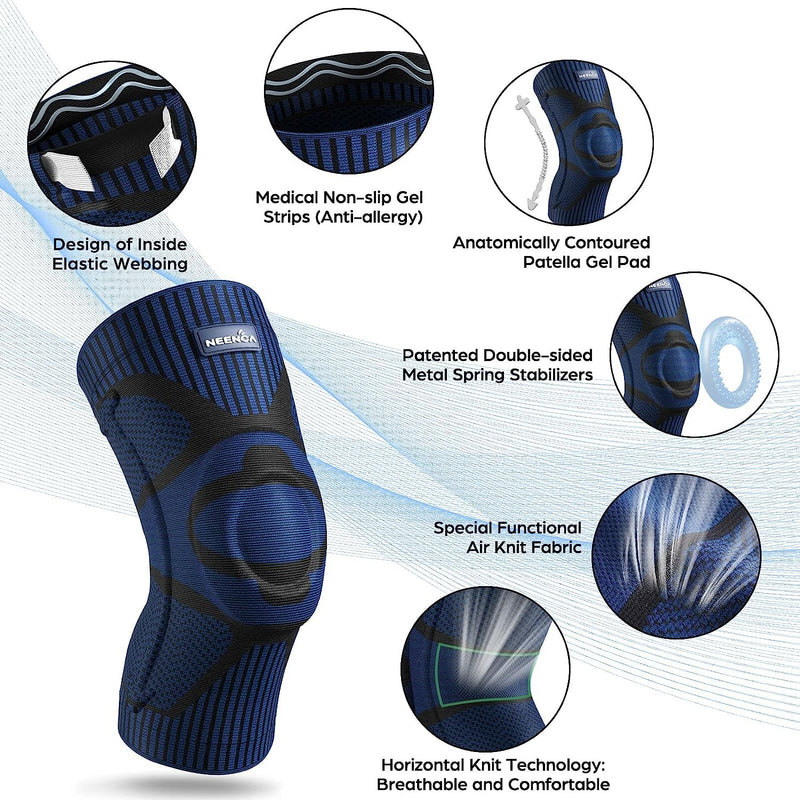 Neenca Knee Support, Compressed Knee Support With Patella Gel Pads & Spring Side Stabilizers, Medical Knee Pads For Running, Meniscus Tear, Arthritis, Joint Pain Relief, Acl, Recovery - NewNest Australia