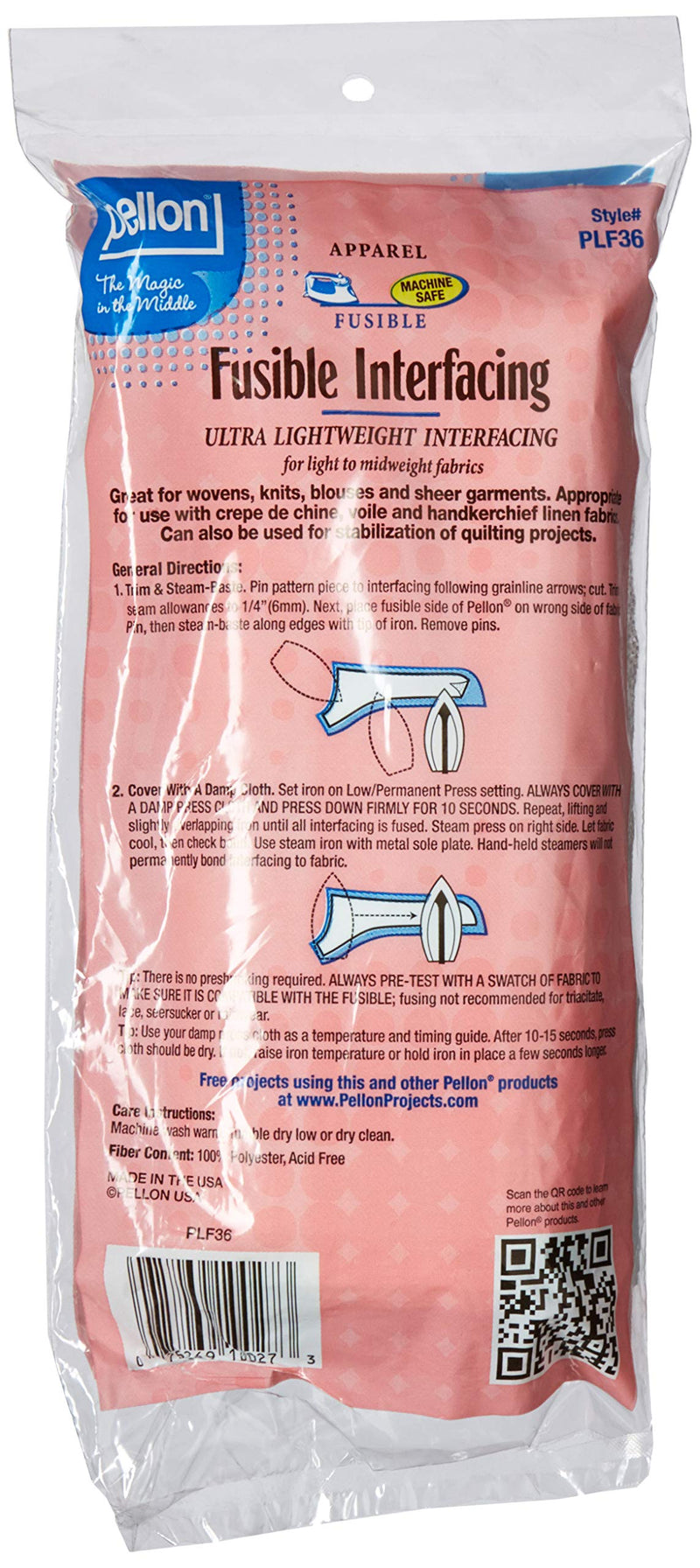 Pellon, White, PLF36 Ultra Lightweight Fusible Interfacing, 15" x 3 Yards, Package - NewNest Australia