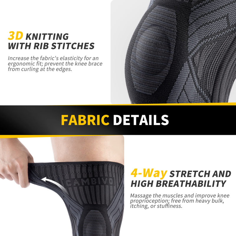 Cambivo 2 X Knee Support For Men And Women, Knee Pads With Side Stabilizers And Patella Gel Pad, Bandage Knee Support For Running, Sports, Acl, Arthritis, Meniscus Tear, Pain Relief - NewNest Australia