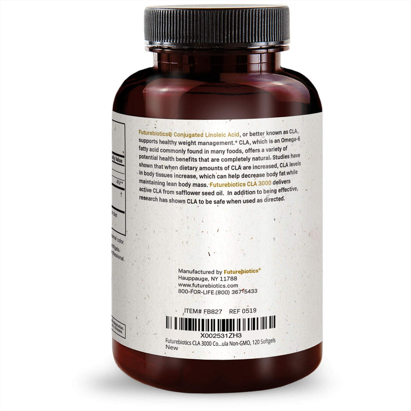 Futurebiotics CLA 3000 Extra High Potency – Naturally Supports Healthy Weight Management, Increase Lean Muscle Mass - Non-Stimulating Conjugated Linoleic Acid, Non GMO, 120 Softgels - NewNest Australia