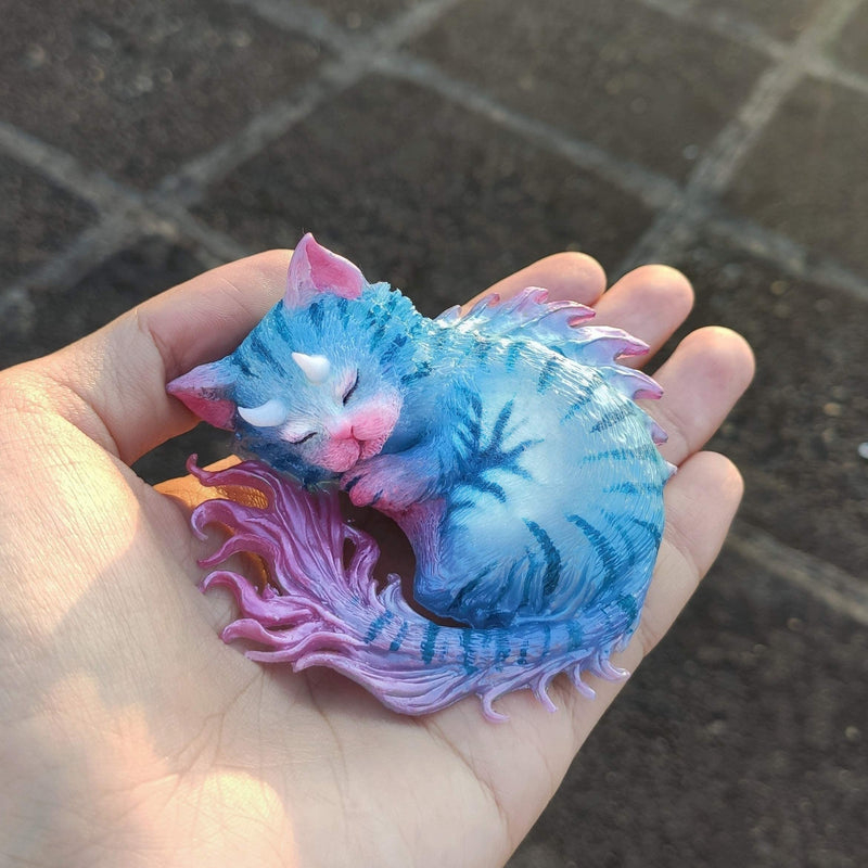 Devil Cat Epoxy Resin Silicone Mold Horned Dragon Kitten Spirit Animal for Polymer Clay, Soap, Candle, Jewelry Making Large Around 3inch - NewNest Australia