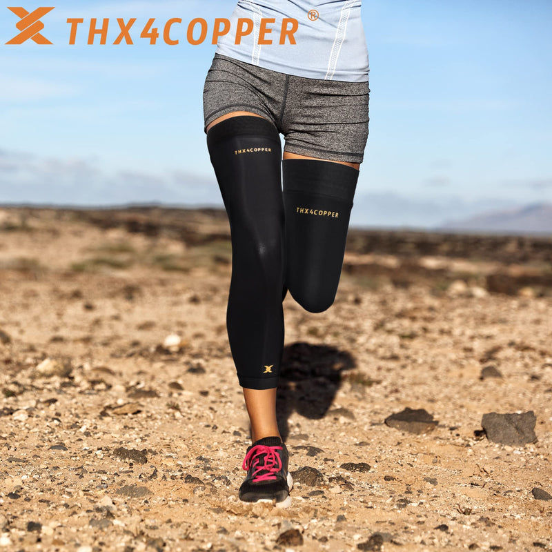 Thx4COPPER 1 Pair Full Leg Compression Sleeves,Anti Slip Long Knee Brace,Thigh Calf Support Protector for ACL,Meniscus Tear,Running,Basketball,Cycling,Knee pain relief Arthritis Recovery,Women &Men L - NewNest Australia