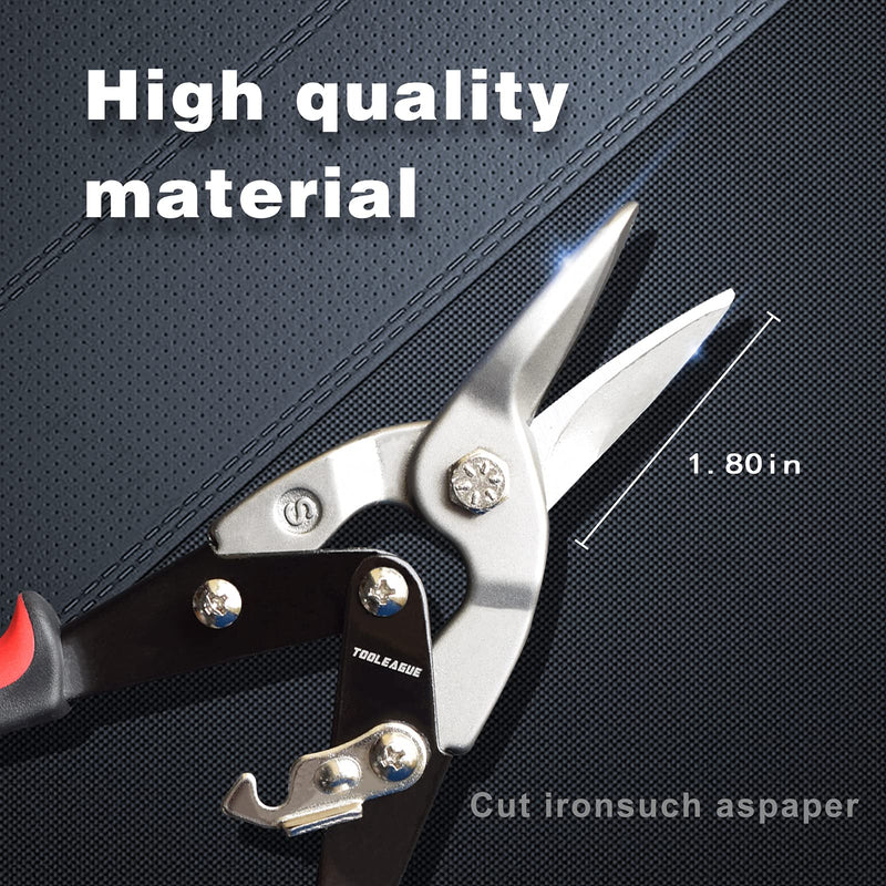 TOOLEAGUE Aviation Tin Snips for Cutting Metal Sheet Tin Cutting Shears with Forged Blade, Heavy Duty Metal Cutter Straight Cut 10 inches Metal Shears 1 Straight,10 inches - NewNest Australia
