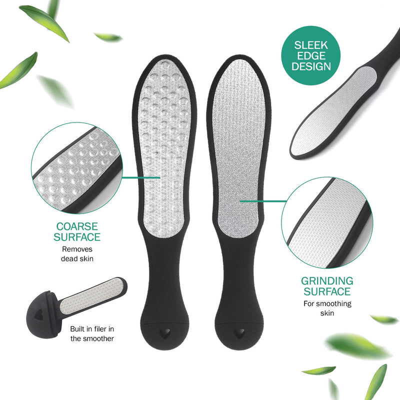 Foot File Hard Skin Remover Foot Exfoliator Pedicure Hard Skin Remover - Includes Foot Cream, Foot Grater + Nail Filer & Clipper + Smoother + E-Book Foot Scrubber Stainless Steel Foot Care Scrub - NewNest Australia