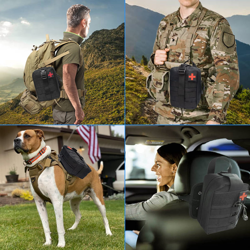 Qiyuant First Aid Bag Empty Molle Tactical Belt Bag With Carabiner Military Outdoor Waterproof Ifak Edc Pouch For Medical Sports Hiking Travel Camping Equipment Car, Army Green, 15√Ó10√Ó20.5Cm/5.9"√Ó3.9"√Ó8.0", Trekking Backpack - NewNest Australia