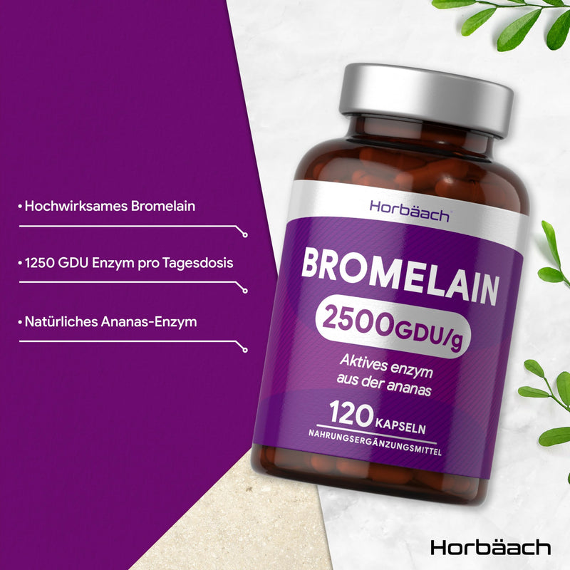 Bromelain 500mg high dose 2500 GDU/g 120 Vegan Capsules Digestive