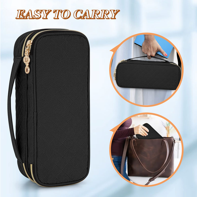 Damero Double Layer Stethoscope Case Compatible with 3M Littmann/ADC/Omron Stethoscope, Stethoscope Carrying Case Travel Bag for Nurse Accessories, Black Large - NewNest Australia
