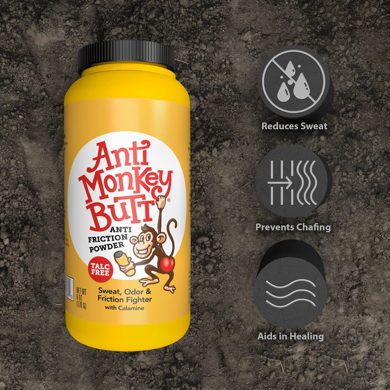 Anti Monkey Butt | Body Powder with Calamine | Sweat, Odor and Friction Fighter | 6 Ounces | Pack of 1 - NewNest Australia