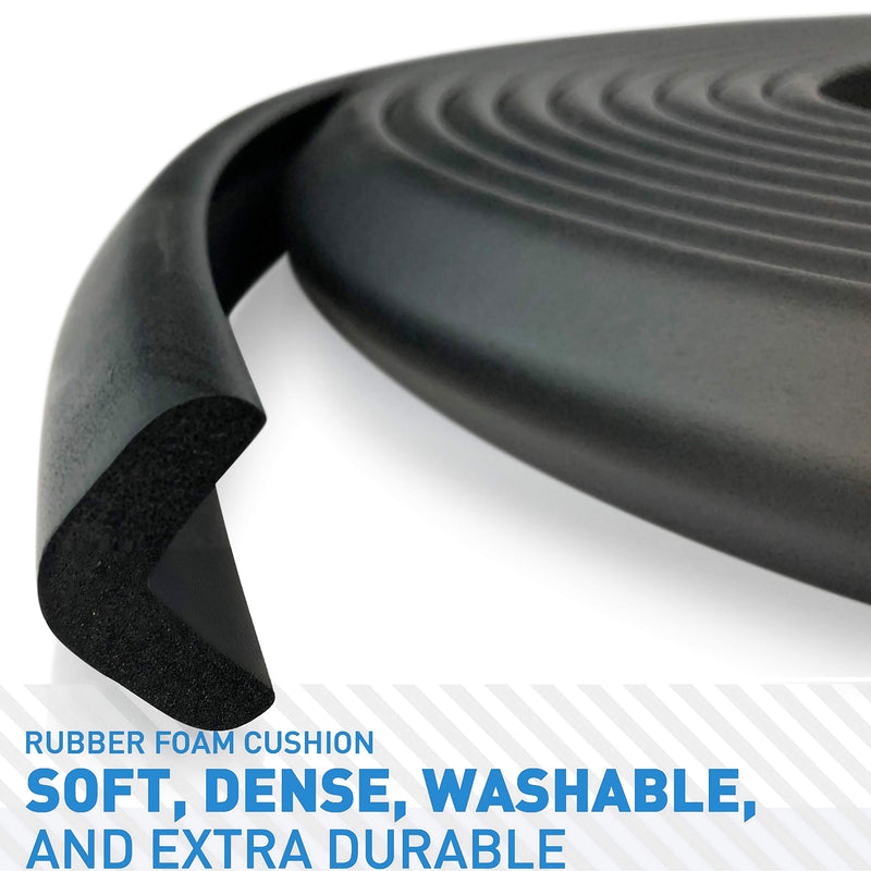 Furniture Edge and Corner Guards | 16.2ft Protective Foam Cushion | 15ft Bumper 4 Adhesive Childsafe Corners | Baby Child Proofing Foam Set and Safe for Table, Fireplace, Countertop | Black - NewNest Australia