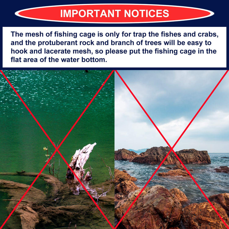 Portable Bait Traps Fishing Nets Foldable - Easy Use Hand Casting Bait Traps Cage Baits Cast Mesh Trap 60*26CM (Dia:23.62" Heights:10.24") - NewNest Australia