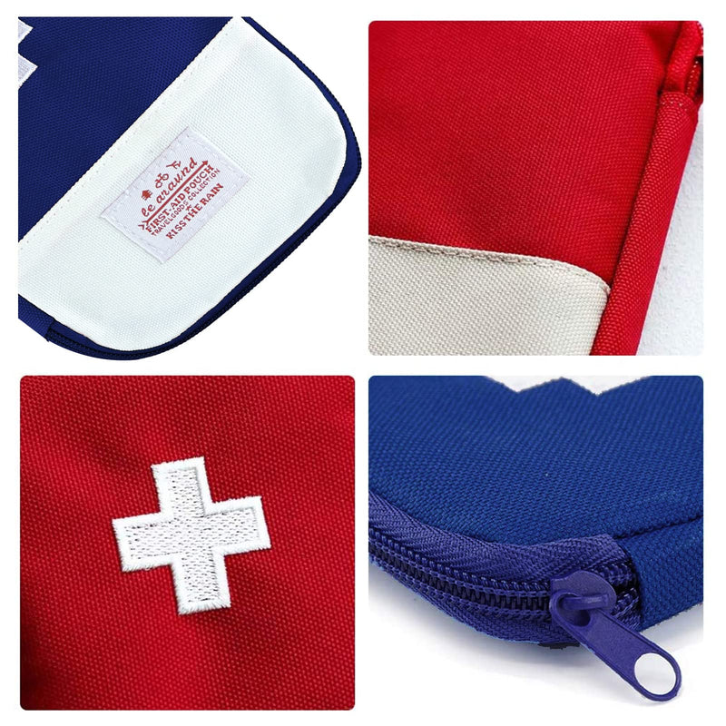 Travel Mini First Aid Pouch, Portable Mini First Aid Kit Storage Bag for Medicine Boxes WishLotus Medical Kits Empty Bag for Sports Camping Hiking Outdoor Activities Emergency (Red) Red - NewNest Australia
