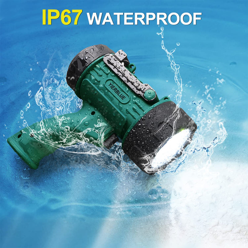 Rechargeable Spotlight,18W IPX7 Water-Resistant Flashlight, Handheld rechargeable spotlight, Super Bright 1500 Lumens,10000mAh 20h Ultra-long Standby,Ideal Spotlight for Boating, Camping(green) Green - NewNest Australia