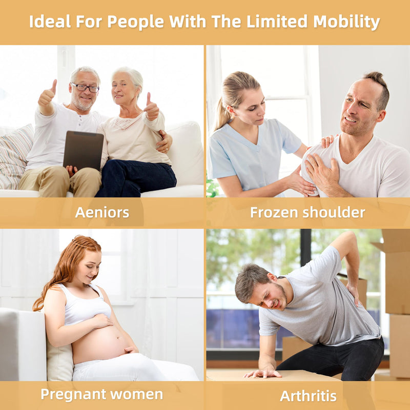 Fanwer Bath Brush with U-Shaped Long Handle, Shower Body Brush with Curved Handle, Cleaning Back Scrubber for Elderly, Disabled, Limited Mobility, Post-Surgery, Frozen Shoulder - NewNest Australia