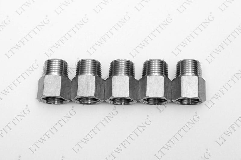 LTWFITTING Bar Production Stainless Steel 316 Pipe Fitting 1/2" Female x 1/2" Male NPT Adapter Air Fuel Water (Pack of 5) - NewNest Australia