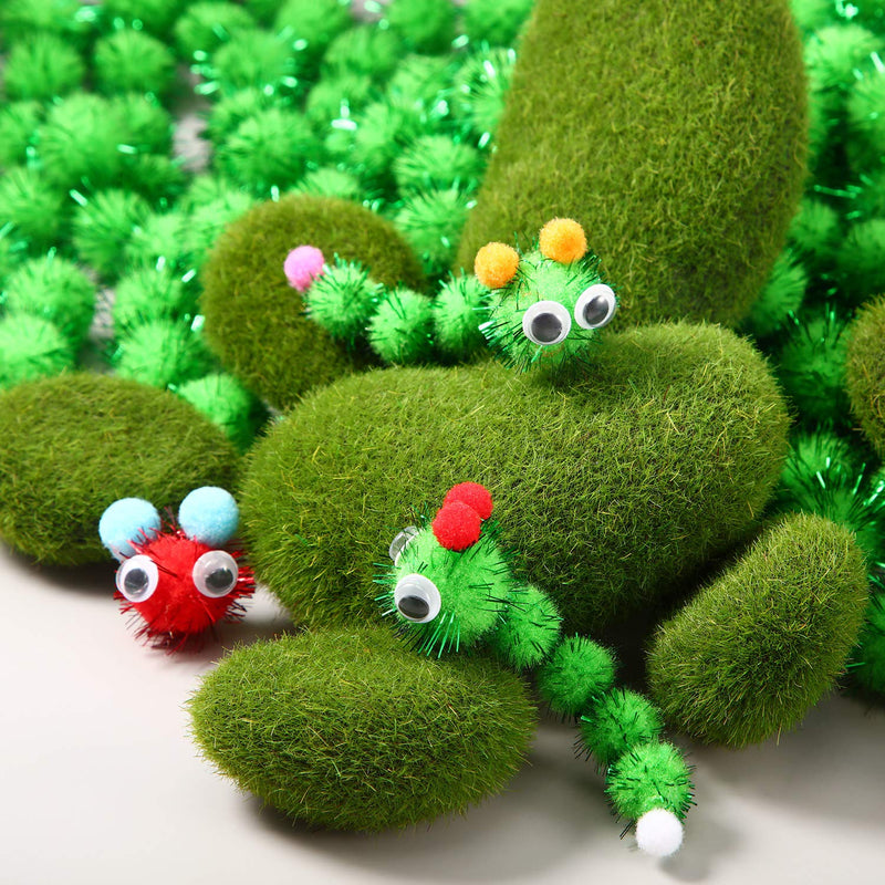 1000 Pieces Glitter Pom Poms 0.6 Inch Fuzzy Pompoms Arts and Crafts Balls for Hobby Supplies and Craft DIY Material (Fruit Green) Fruit Green - NewNest Australia